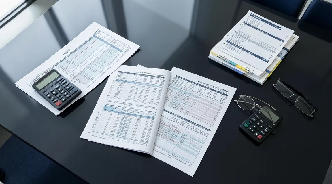 Tax audit workspace with financial records and platform transaction statements during an administrative tax inspection.