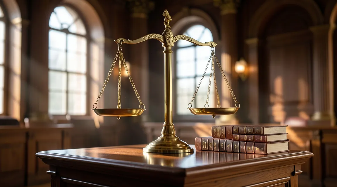 Brass scales of justice and legal case law books highlighting Council of State Danıştay tax jurisprudence rulings.