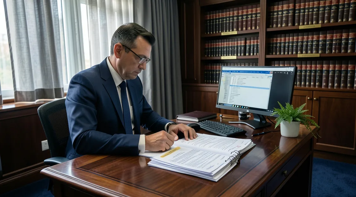 Noter ihtarnamesi ve ticari sözleşme feshi evraklarını inceleyen kurumsal şirket avukatı.
